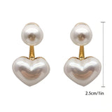 Double Pearl Heart Earrings