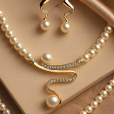 Elegant Wave Pearl Jewelry Set