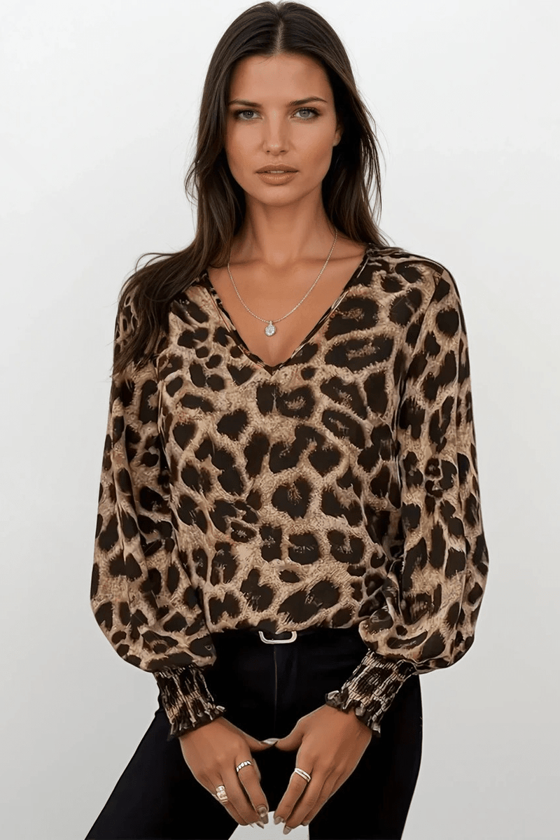 Susana - Stylová leopardí vzorovaná blůza