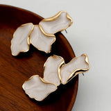 Pearl Flower Petal Earrings