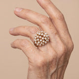 Classic Inlaid Pearl Gold Ring
